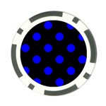 Polka Dots - Blue on Black Poker Chip Card Guard