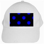 Polka Dots - Blue on Black Black Cap