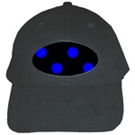 Polka Dots - Blue on Black Black Cap