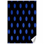 Polka Dots - Cerulean Blue on Black Canvas 20  x 30 