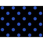 Polka Dots - Cerulean Blue on Black Birthday Cake 3D Greeting Card (7x5)