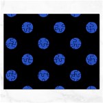 Polka Dots - Cerulean Blue on Black Jigsaw Puzzle (Rectangular)