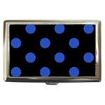 Polka Dots - Cerulean Blue on Black Cigarette Money Case