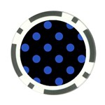 Polka Dots - Cerulean Blue on Black Poker Chip Card Guard