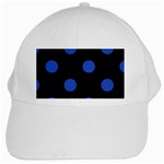 Polka Dots - Cerulean Blue on Black Black Cap