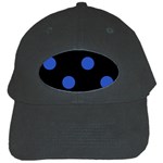 Polka Dots - Cerulean Blue on Black Black Cap