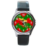 chevron kwanzaa Round Metal Watch