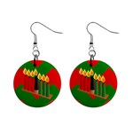 chevron kwanzaa 1  Button Earrings