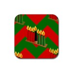 chevron kwanzaa Rubber Coaster (Square)