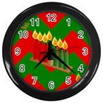 chevron kwanzaa Wall Clock (Black)