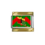 chevron kwanzaa Gold Trim Italian Charm (9mm)