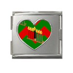 chevron kwanzaa Mega Link Heart Italian Charm (18mm)