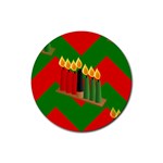 chevron kwanzaa Rubber Coaster (Round)