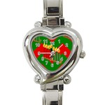 chevron kwanzaa Heart Italian Charm Watch