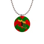 chevron kwanzaa 1  Button Necklace