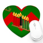 chevron kwanzaa Heart Mousepad