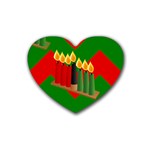 chevron kwanzaa Rubber Coaster (Heart)