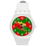 chevron kwanzaa Round Plastic Sport Watch (M)