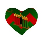 chevron kwanzaa Standard 16  Premium Flano Heart Shape Cushion 