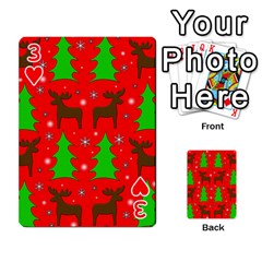 Reindeer and Xmas trees pattern Playing Cards 54 Designs  from ArtsNow.com Front - Heart3