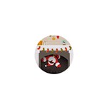 Christmas Black Santa In Fireplace 1  Mini Button