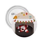 Christmas Black Santa In Fireplace 2.25  Button