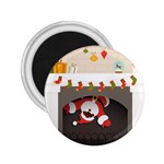 Christmas Black Santa In Fireplace 2.25  Magnet