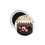 Christmas Black Santa In Fireplace 1.75  Magnet