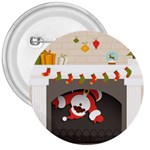 Christmas Black Santa In Fireplace 3  Button