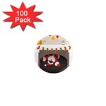 Christmas Black Santa In Fireplace 1  Mini Magnet (100 pack) 