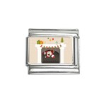 Christmas Black Santa In Fireplace Italian Charm (9mm)