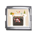 Christmas Black Santa In Fireplace Mega Link Italian Charm (18mm)