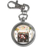 Christmas Black Santa In Fireplace Key Chain Watch