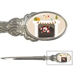 Christmas Black Santa In Fireplace Letter Opener