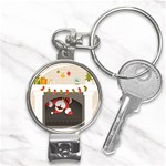 Christmas Black Santa In Fireplace Nail Clippers Key Chain