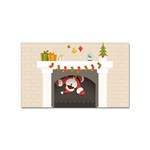 Christmas Black Santa In Fireplace Sticker (Rectangular)