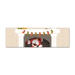 Christmas Black Santa In Fireplace Sticker (Bumper)