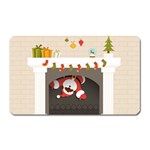 Christmas Black Santa In Fireplace Magnet (Rectangular)