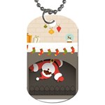 Christmas Black Santa In Fireplace Dog Tag (One Side)