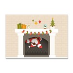 Christmas Black Santa In Fireplace Sticker A4 (10 pack)