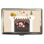 Christmas Black Santa In Fireplace Cigarette Money Case