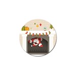 Christmas Black Santa In Fireplace Golf Ball Marker