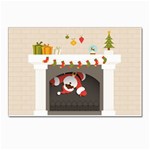 Christmas Black Santa In Fireplace Postcard 4  x 6 