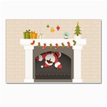 Christmas Black Santa In Fireplace Postcard 5  x 7 