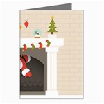 Christmas Black Santa In Fireplace Greeting Card