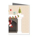 Christmas Black Santa In Fireplace Mini Greeting Cards (Pkg of 8)