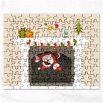 Christmas Black Santa In Fireplace Jigsaw Puzzle (Rectangular)