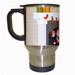 Christmas Black Santa In Fireplace Travel Mug (White)