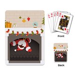 Christmas Black Santa In Fireplace Playing Cards Single Design