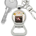 Christmas Black Santa In Fireplace Bottle Opener Key Chain